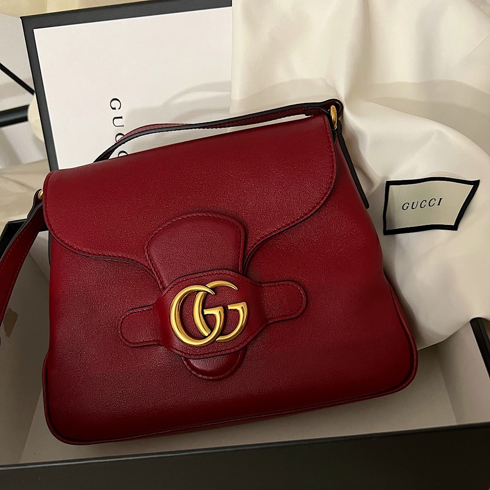 NWT red Gucci Marmont Crossbody leather messenger bag - Picture 2 of 16
